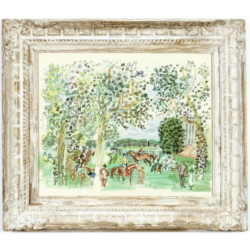 159 - Raoul Dufy, Paddock – signed in the plate Lithograph 37.5 cm x 45.5 cm French distressed Montparnass... 