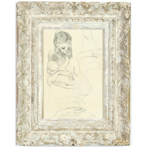 161 - Pablo Picasso, Mother & Child Rare lithograph & pochoir - 1946 Signed in the plate Printed by Albert... 