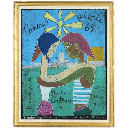 162 - Jean Cocteau, Cannes Lithograph in colours, 1961, signed in the plate Edition:250 66 cm x 51 cm. (Su... 