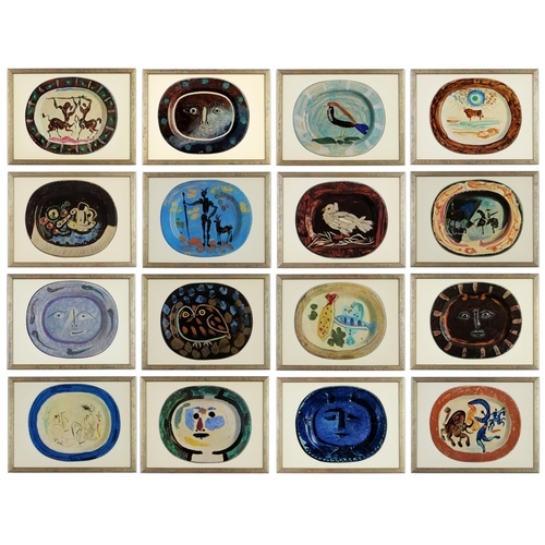 168 - Pablo Picasso, a set of 16 quadrichrome prints after the ceramic plates by Picasso Suite: Ceramiques... 