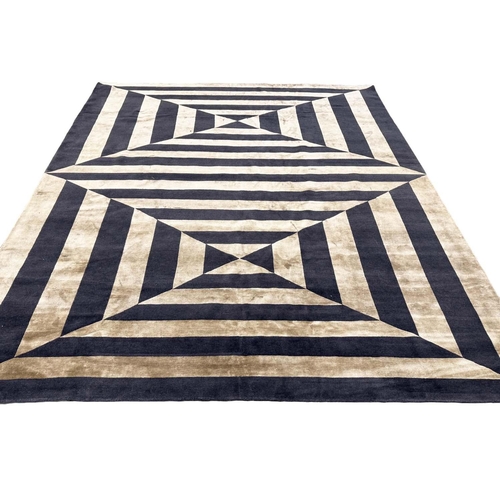 177 - CONTEMPORARY NEPALESE ART DECO DESIGN CARPET, 340cm x 303cm, hand knotted wool.