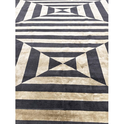 177 - CONTEMPORARY NEPALESE ART DECO DESIGN CARPET, 340cm x 303cm, hand knotted wool.