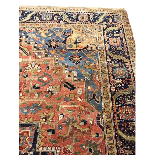 179 - ANTIQUE PERSIAN HERIZ CARPET, 355cm x 280cm, circa 1900.