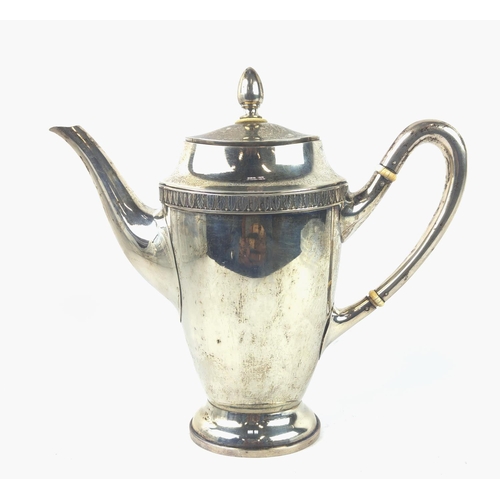 18 - AUSTRIAN .800 SILVER SERVICE, late 19th century Vienna, comprising a large teapot, coffee pot, water... 