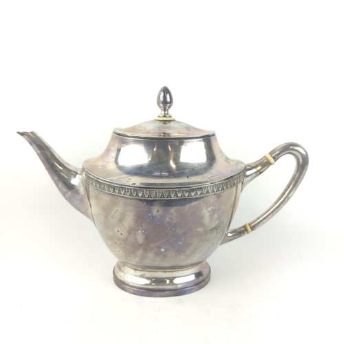 18 - AUSTRIAN .800 SILVER SERVICE, late 19th century Vienna, comprising a large teapot, coffee pot, water... 