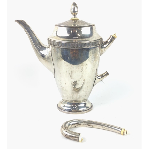 18 - AUSTRIAN .800 SILVER SERVICE, late 19th century Vienna, comprising a large teapot, coffee pot, water... 