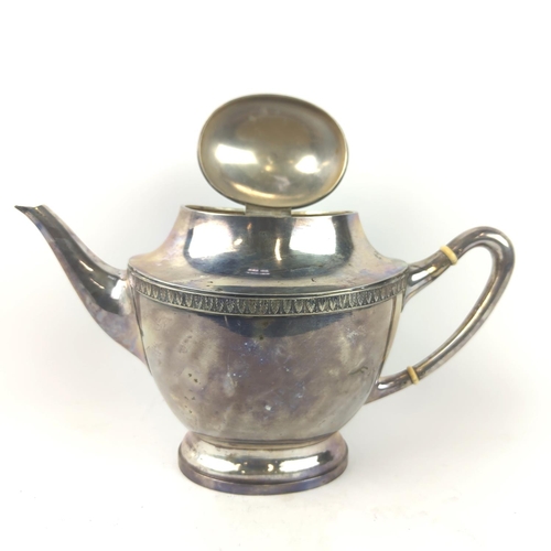 18 - AUSTRIAN .800 SILVER SERVICE, late 19th century Vienna, comprising a large teapot, coffee pot, water... 