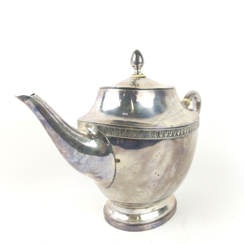 18 - AUSTRIAN .800 SILVER SERVICE, late 19th century Vienna, comprising a large teapot, coffee pot, water... 