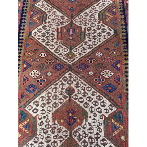 182 - ANTIQUE PERSIAN SERAPI RUNNER, 455cm x 123cm.