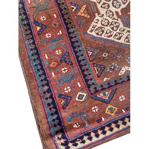 182 - ANTIQUE PERSIAN SERAPI RUNNER, 455cm x 123cm.