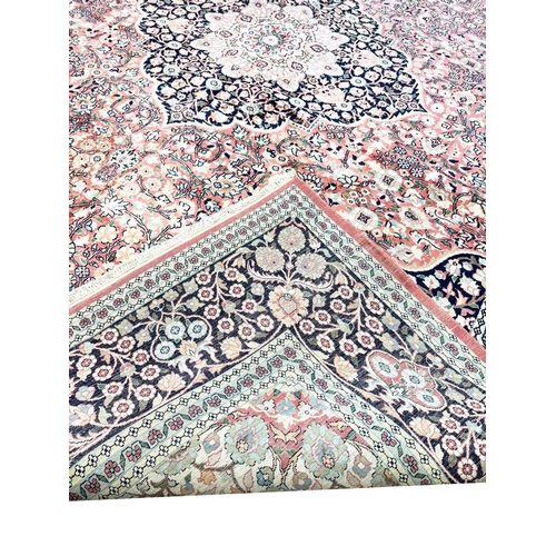 191 - KASHMIR SILK CARPET, 364cm x 270cm.