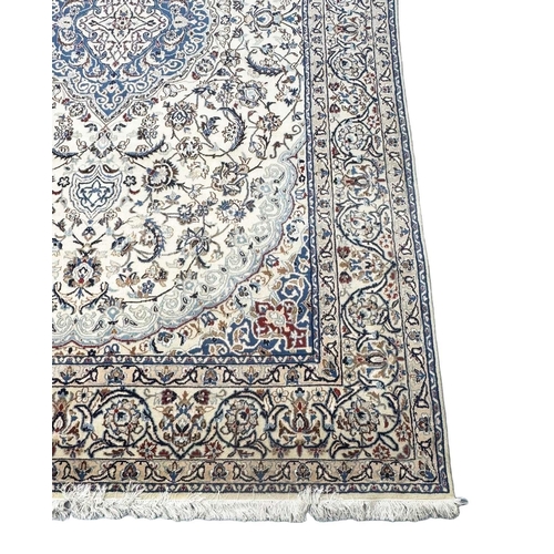 192 - FINE PART SILK PERSIAN NAIN CARPET, 320cm x 205cm.