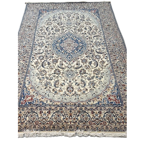 192 - FINE PART SILK PERSIAN NAIN CARPET, 320cm x 205cm.