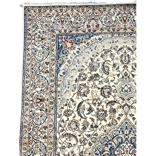 192 - FINE PART SILK PERSIAN NAIN CARPET, 320cm x 205cm.