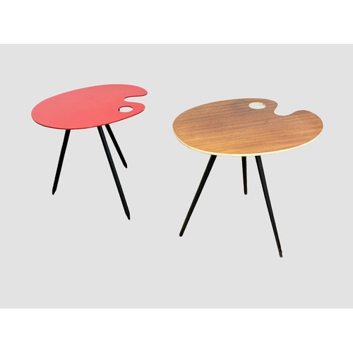 217 - LUCIEN DE ROECK FOR BOIS MANU PALETTE SIDE TABLES, two, designed for the 1958 Brussels World Expo, o... 