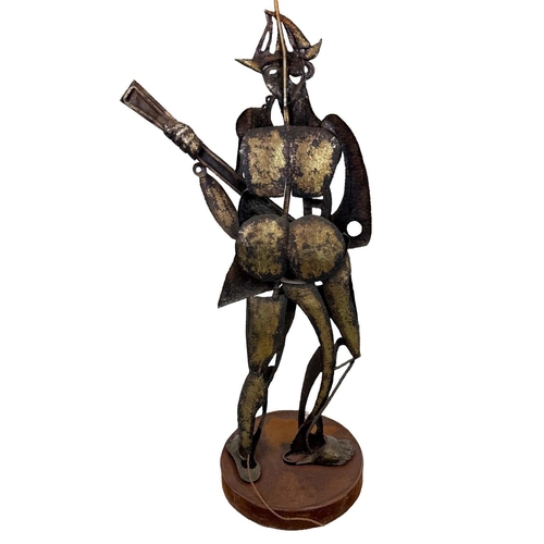 223 - FLOOR LAMP, 1950s Spanish gilt metal, inspired by Picasso's Harlequin Holding a Guitar, 150cm H.