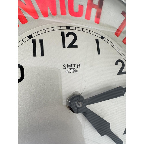 244 - RETAILERS ELECTRIC TIMEPIECE FOR SMITH SECTRIC, mid 20th century circular chrome framed with illumin... 