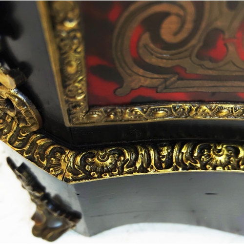 279 - ESCRITOIRE, Napoleon III ebonised, boulle and gilt metal mounted with marble top above a fall, rosew... 