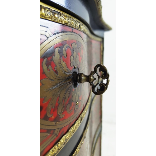 279 - ESCRITOIRE, Napoleon III ebonised, boulle and gilt metal mounted with marble top above a fall, rosew... 