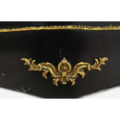 279 - ESCRITOIRE, Napoleon III ebonised, boulle and gilt metal mounted with marble top above a fall, rosew... 