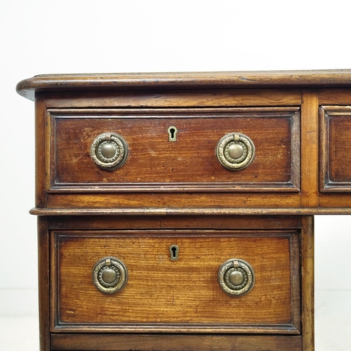 294 - PEDESTAL DESK, Victorian mahogany, circa 1860, with green leatherette top above nine drawers on cast... 