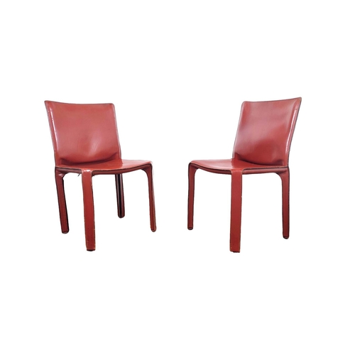 305 - CASSINA CAB 412 DINING CHAIRS, a set of eight, by Mario Bellini, in stitched red leather, 82cm H x 4... 