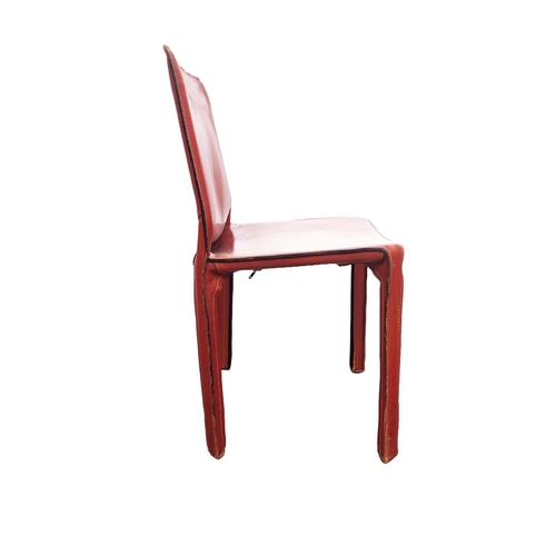 305 - CASSINA CAB 412 DINING CHAIRS, a set of eight, by Mario Bellini, in stitched red leather, 82cm H x 4... 