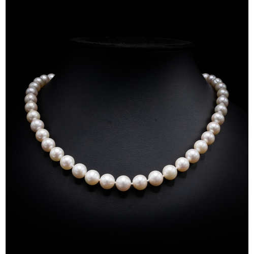 30B - FRESHWATER CULTURED PEARL NECKLACE, with a 9ct yellow gold ball clasp, size 17 inches / 43cm long