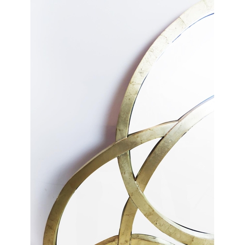 313 - HARRISON & GIL WALL MIRROR, 138.5cm x 99cm approx. (slight faults)