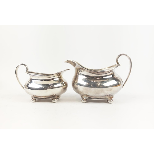 32 - SILVER FOUR PIECE TEASET, by Atkin Brothers, Sheffield 1929, together with an associated silver coff... 