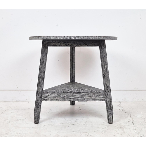 329 - JULIAN CHICHESTER CRICKET SIDE TABLE, limed black oak, 70cm x 68cm H.