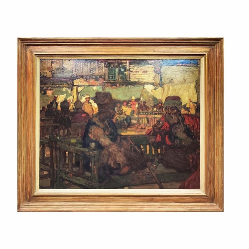 33 - SIR FRANK WILLIAM BRANGWYN RA RWS RBA (1876-1956), A MOORISH LIFE, 1896, oil on board, The Fine Art ... 