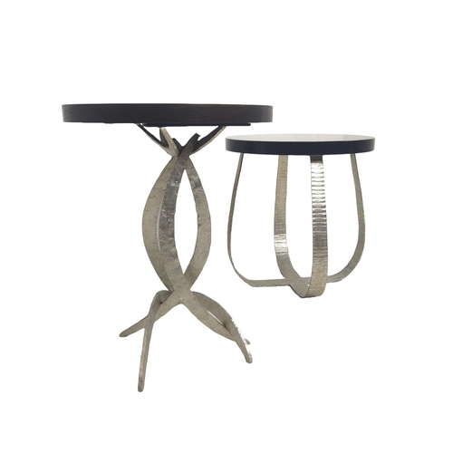 335 - ATTRIBUTED TO PORTA ROMANA MIRO AND FIG SIDE TABLES, 65cm H at tallest. (2)