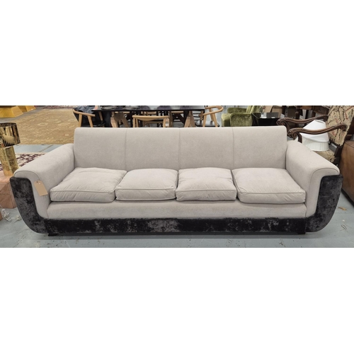 353 - ART DECO SOFA, in the manner of Guglielmo Ulrich (1904-1977), mid 20th century with velvet upholster... 