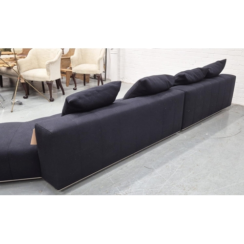 354 - MINOTTI SECTIONAL FREEMAN SOFA, by Rodolfo Dordoni, in charcoal upholstery, 75cm H x 440cm W approx ... 