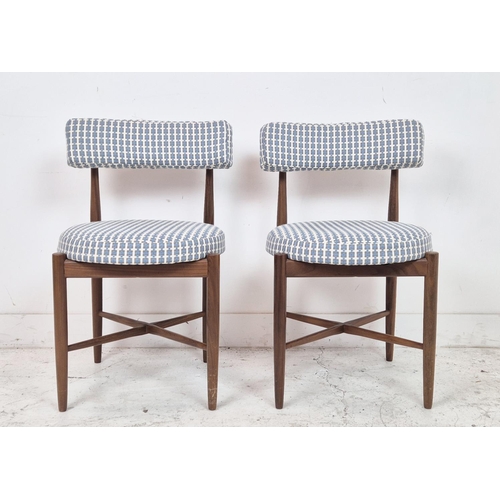 358 - G PLAN FRESCO CHAIRS, a pair, by Victor Bramwell Wilkins, mid 20th century teak in Schumacher fabric... 