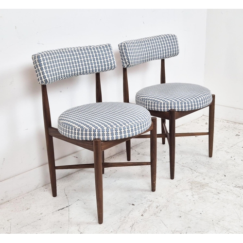 358 - G PLAN FRESCO CHAIRS, a pair, by Victor Bramwell Wilkins, mid 20th century teak in Schumacher fabric... 