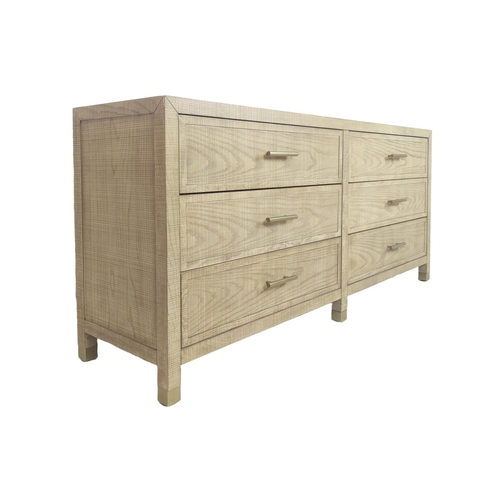 430 - ANDREW MARTIN RAFFLES SIDEBOARD, ash veneer with six drawers, 87cm H x 183cm W x 46cm D.