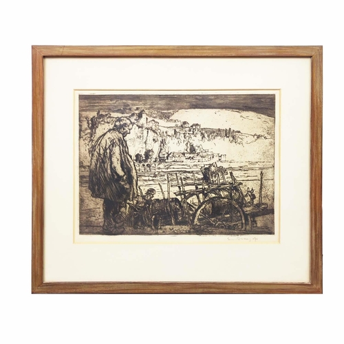 47 - SIR FRANK WILLIAM BRANGWYN RA RWS RBA (1867-1956), THE FARMER OF PORTEROQUE, etching, signed in penc... 