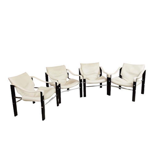 486 - ARKANA CHELSEA SAFARI CHAIRS, a set of four, by Maurice Burke, vintage 20th century, 63cm W approx.