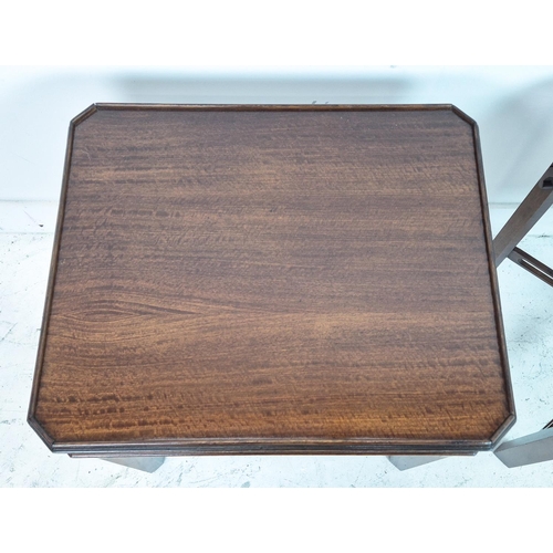 488 - LAMP TABLES, a pair, Georgian style mahogany, with canted corner tops, 54cm H x 52cm x 43cm. (2)