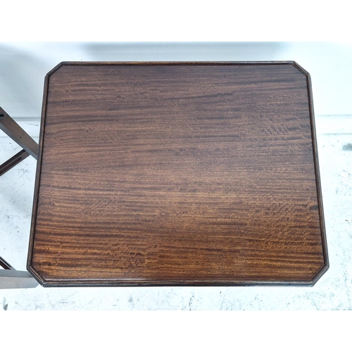 488 - LAMP TABLES, a pair, Georgian style mahogany, with canted corner tops, 54cm H x 52cm x 43cm. (2)