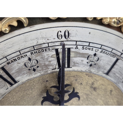 7 - BRACKET CLOCK, late 19th century oak, by Manoah Rhodes and Sons Ltd, Bradford, brass finial pine con... 