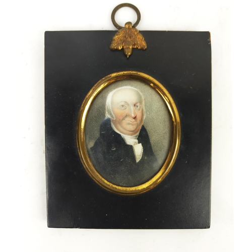 81 - MINIATURE WATERCOLOUR PORTRAITS, 18th century, a set of four, including John Woodham (1760), a gentl... 