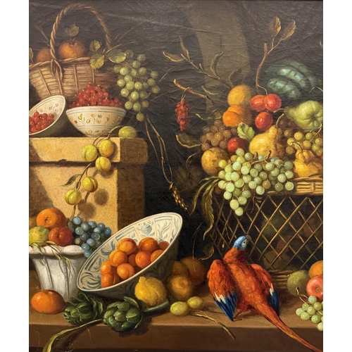 84 - 18TH CENTURY DUTCH MANNER, 'Bodegòn con frutas', oil on canvas, 86cm x 113cm, framed.