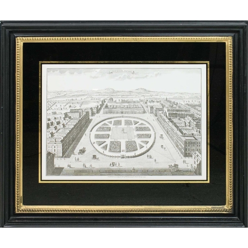 89 - LONDON SQUARES, a set of six, engraving prints to include St James Square, Leicester Square, Devonsh... 