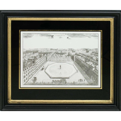 89 - LONDON SQUARES, a set of six, engraving prints to include St James Square, Leicester Square, Devonsh... 