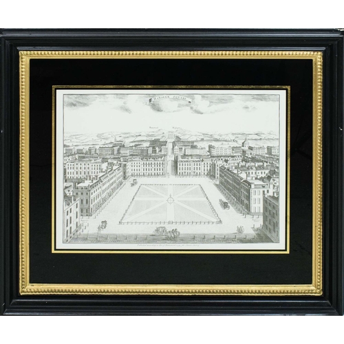 89 - LONDON SQUARES, a set of six, engraving prints to include St James Square, Leicester Square, Devonsh... 