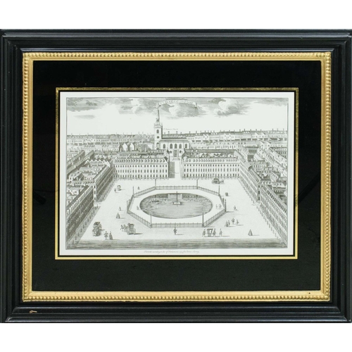 89 - LONDON SQUARES, a set of six, engraving prints to include St James Square, Leicester Square, Devonsh... 