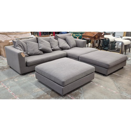 548 - CAMERICH CLOUDS CORNER SOFA, 266cm x 270cm x 89cm approx and ottoman. (faults)